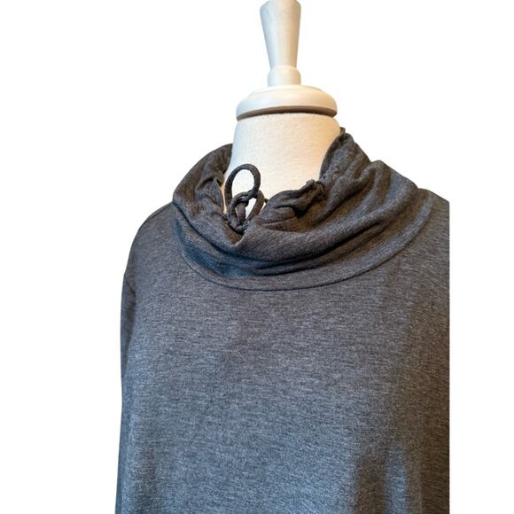 Quacker Factory Womens 2X Tunic Neutral Gray Lightweight Cowl Neck Casual Travel - Picture 4 of 7